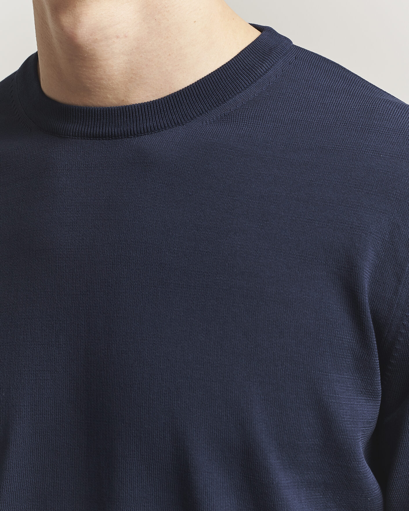Heren | Truien | Canali | Cotton Crew Neck Pullover Navy