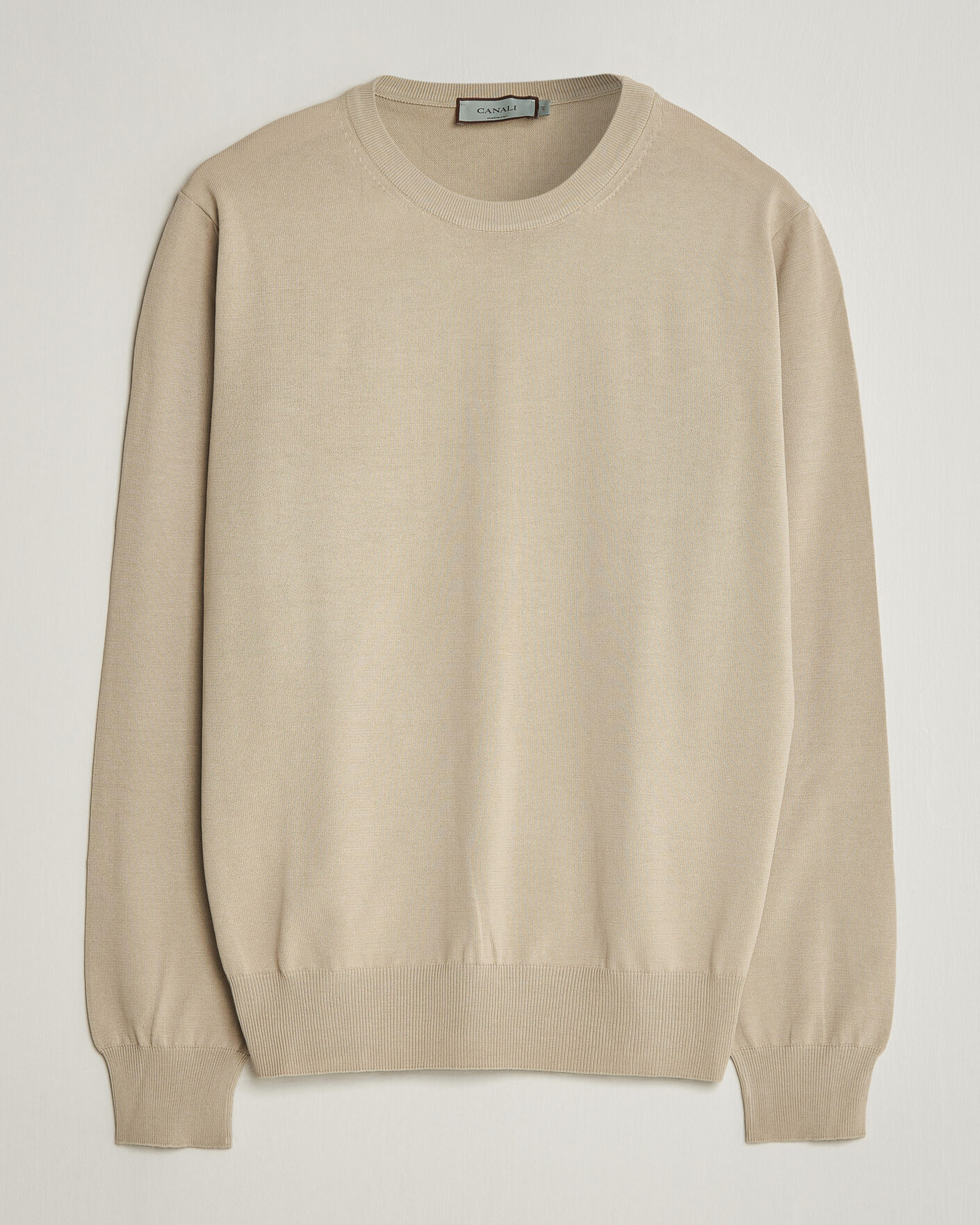 Heren | Truien | Canali | Cotton Crew Neck Pullover Beige