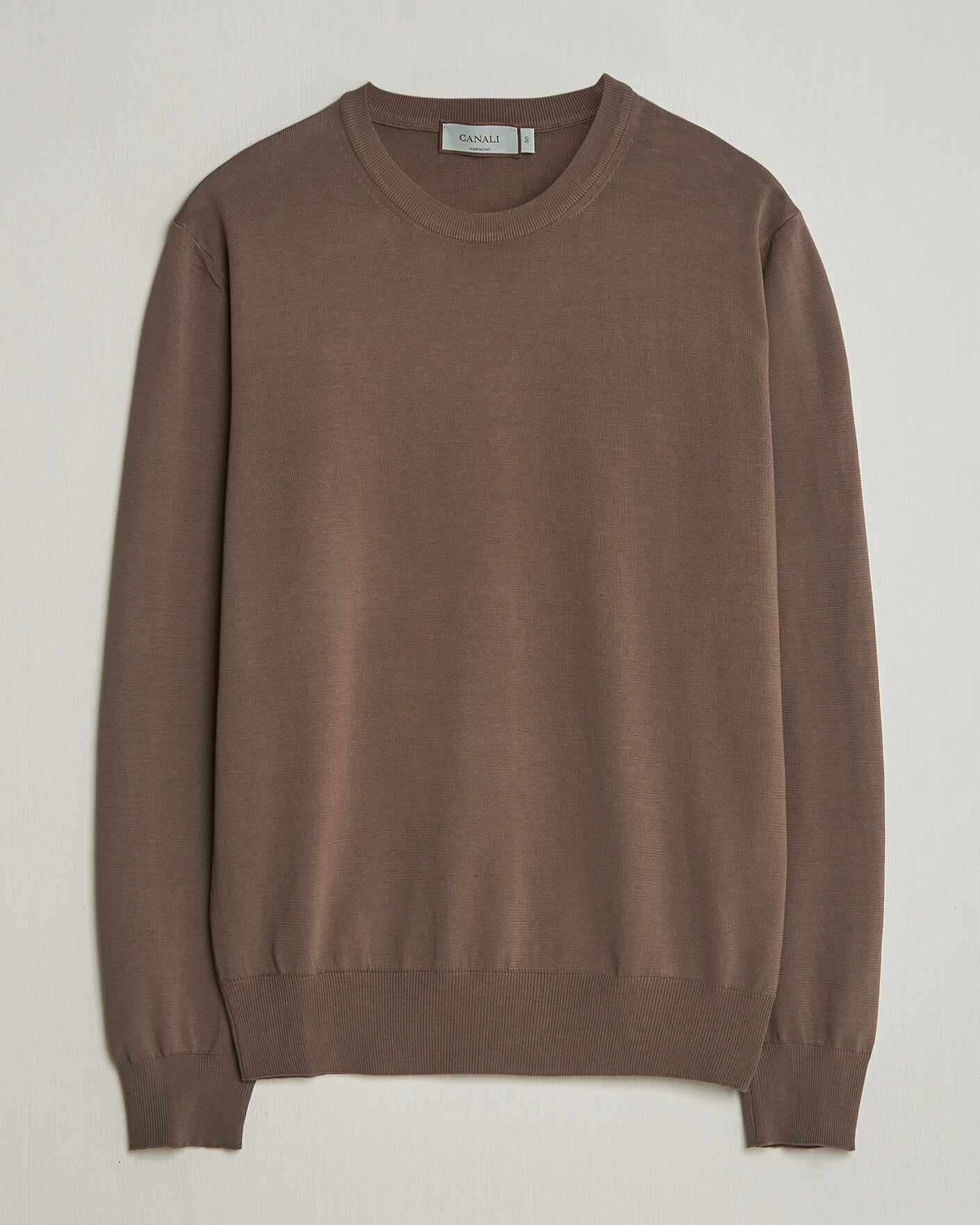 Heren | Truien | Canali | Cotton Crew Neck Pullover Brown