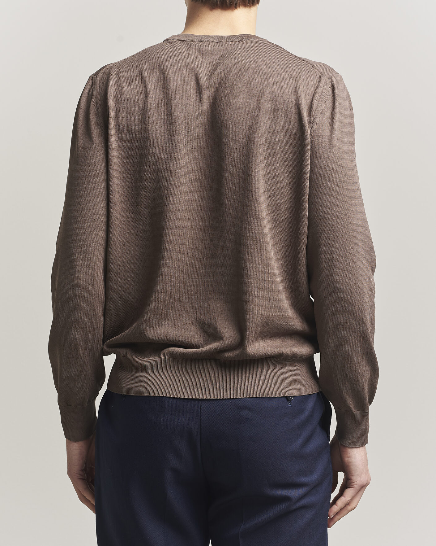 Heren | Truien | Canali | Cotton Crew Neck Pullover Brown
