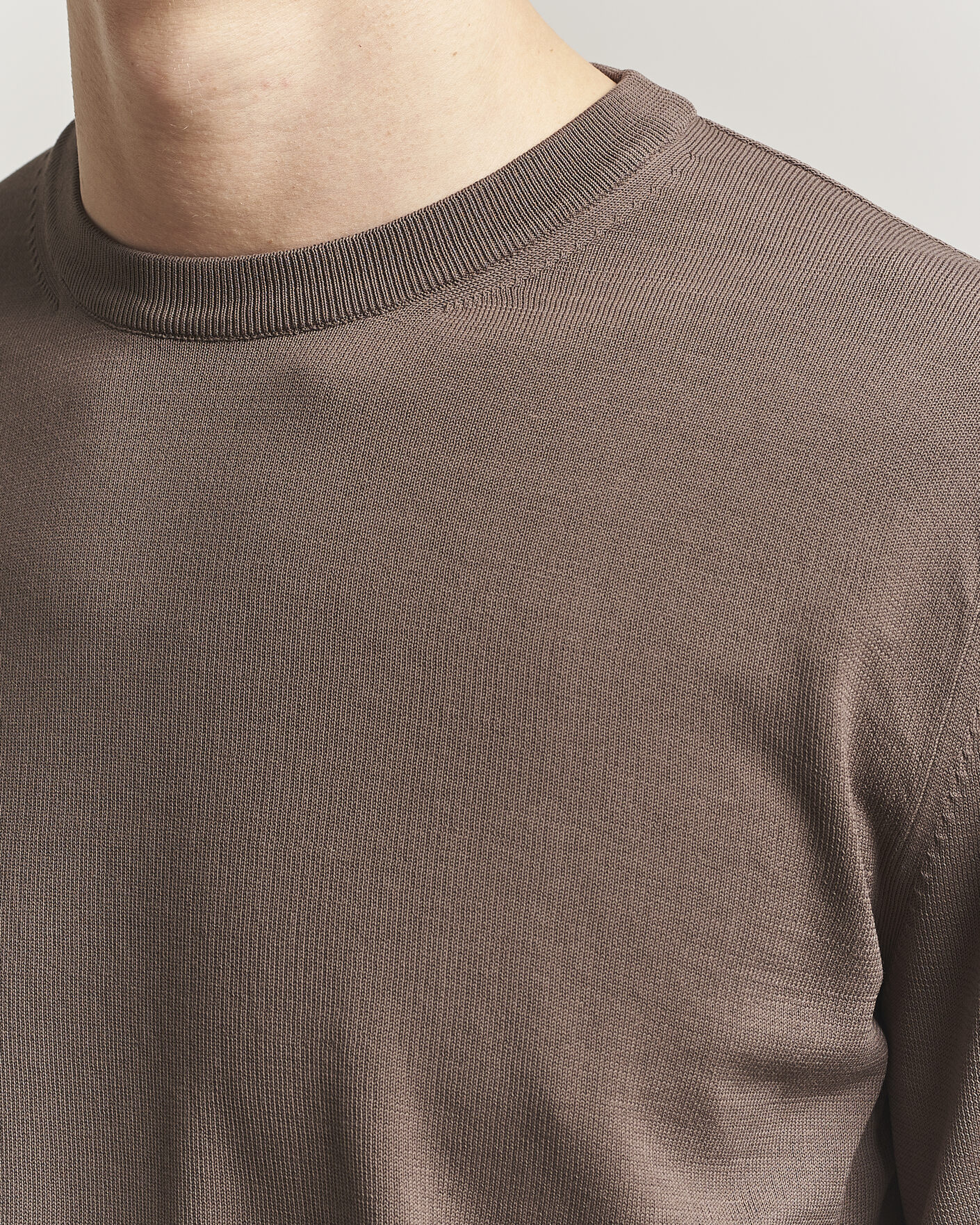 Heren | Truien | Canali | Cotton Crew Neck Pullover Brown