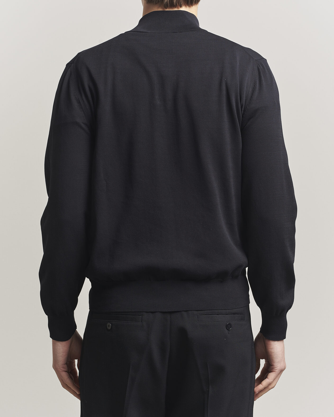 Heren | Truien | Canali | Cotton Half Zip Black