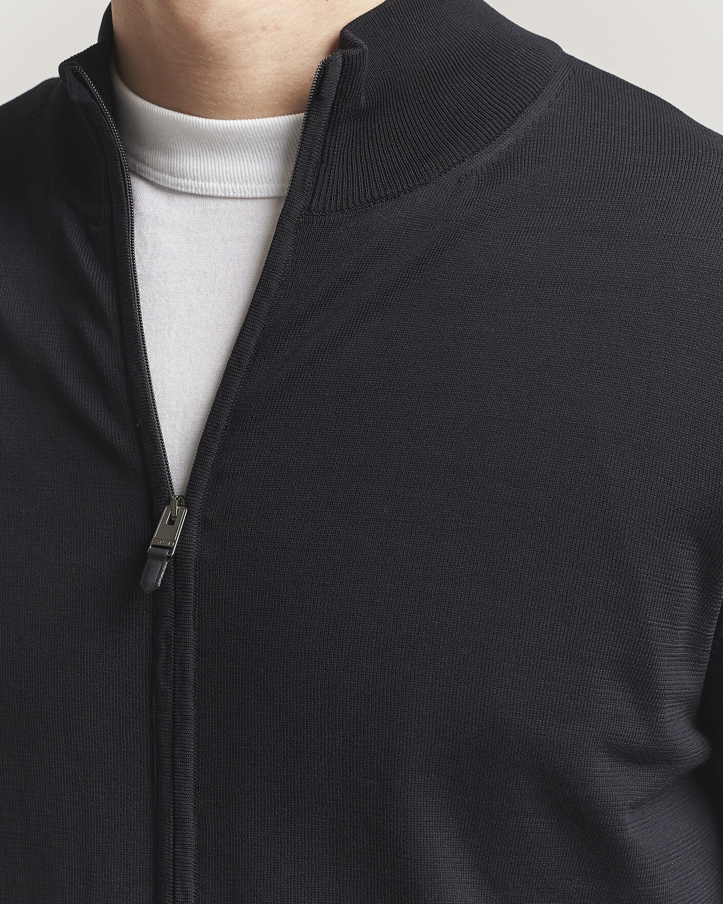 Heren | Truien | Canali | Cotton Full Zip Black