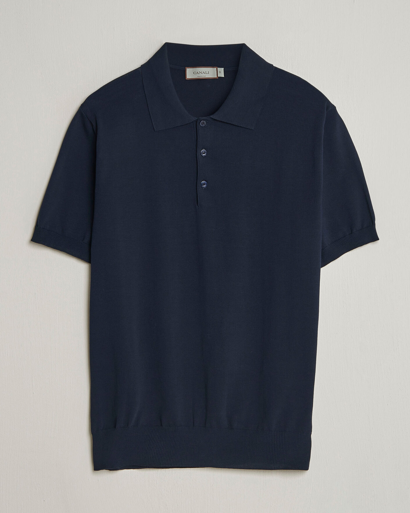 Heren | Polo's | Canali | Cotton Short Sleeve Polo Navy