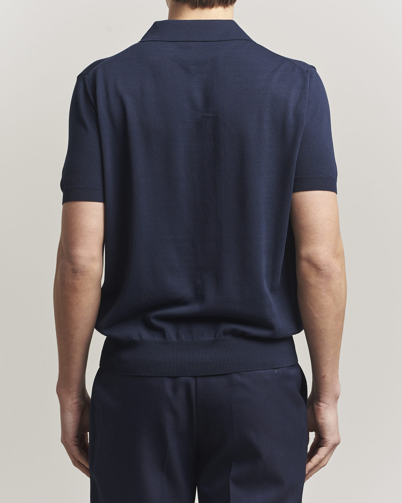 Heren | Polo's | Canali | Cotton Short Sleeve Polo Navy