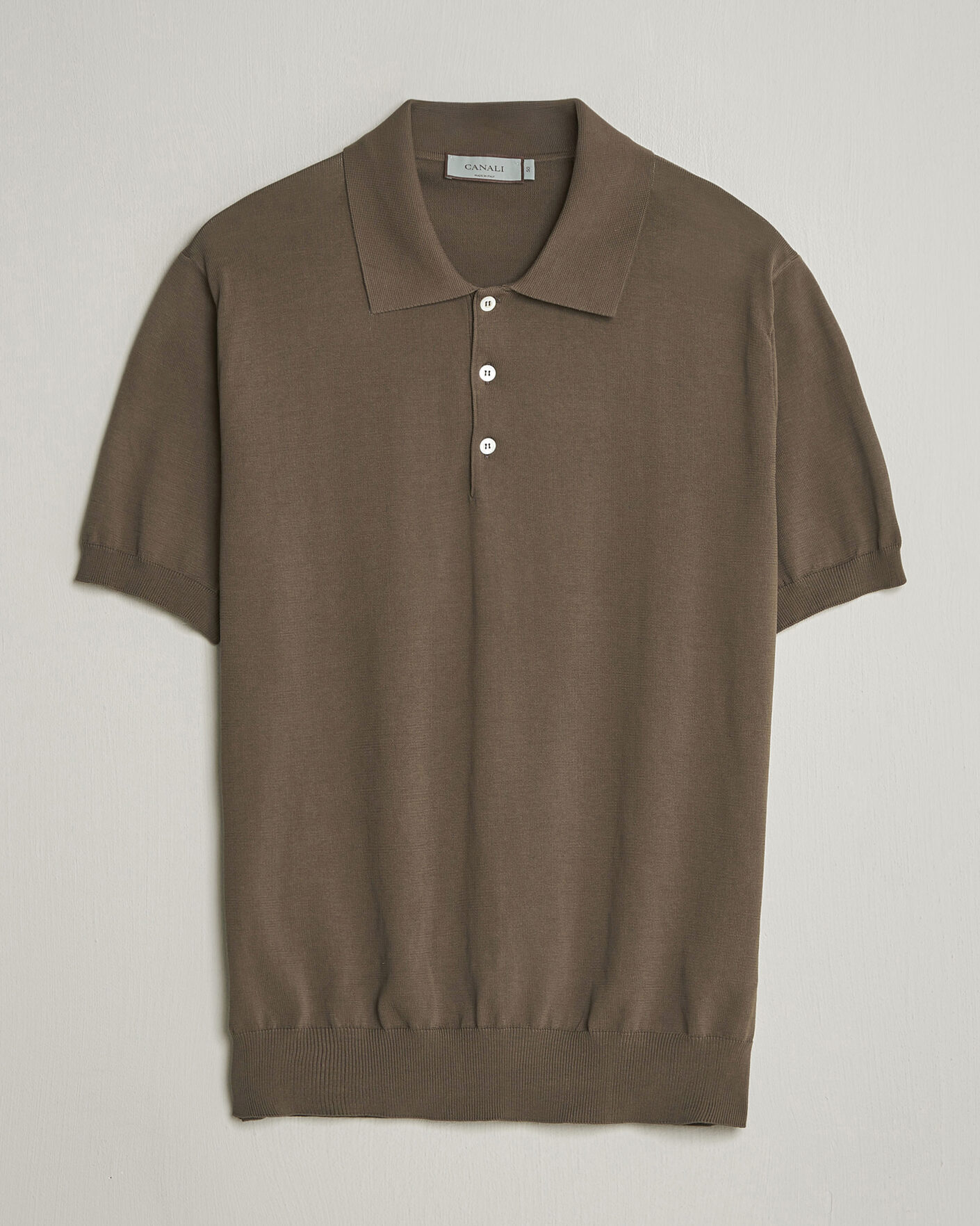Heren | Polo's | Canali | Cotton Short Sleeve Polo Brown