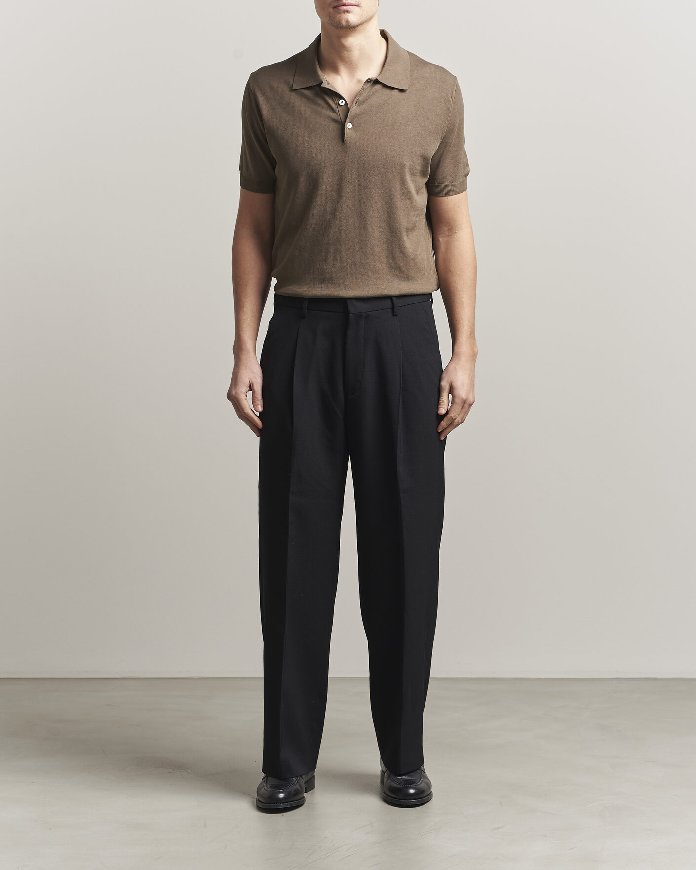 Heren | Polo's | Canali | Cotton Short Sleeve Polo Brown