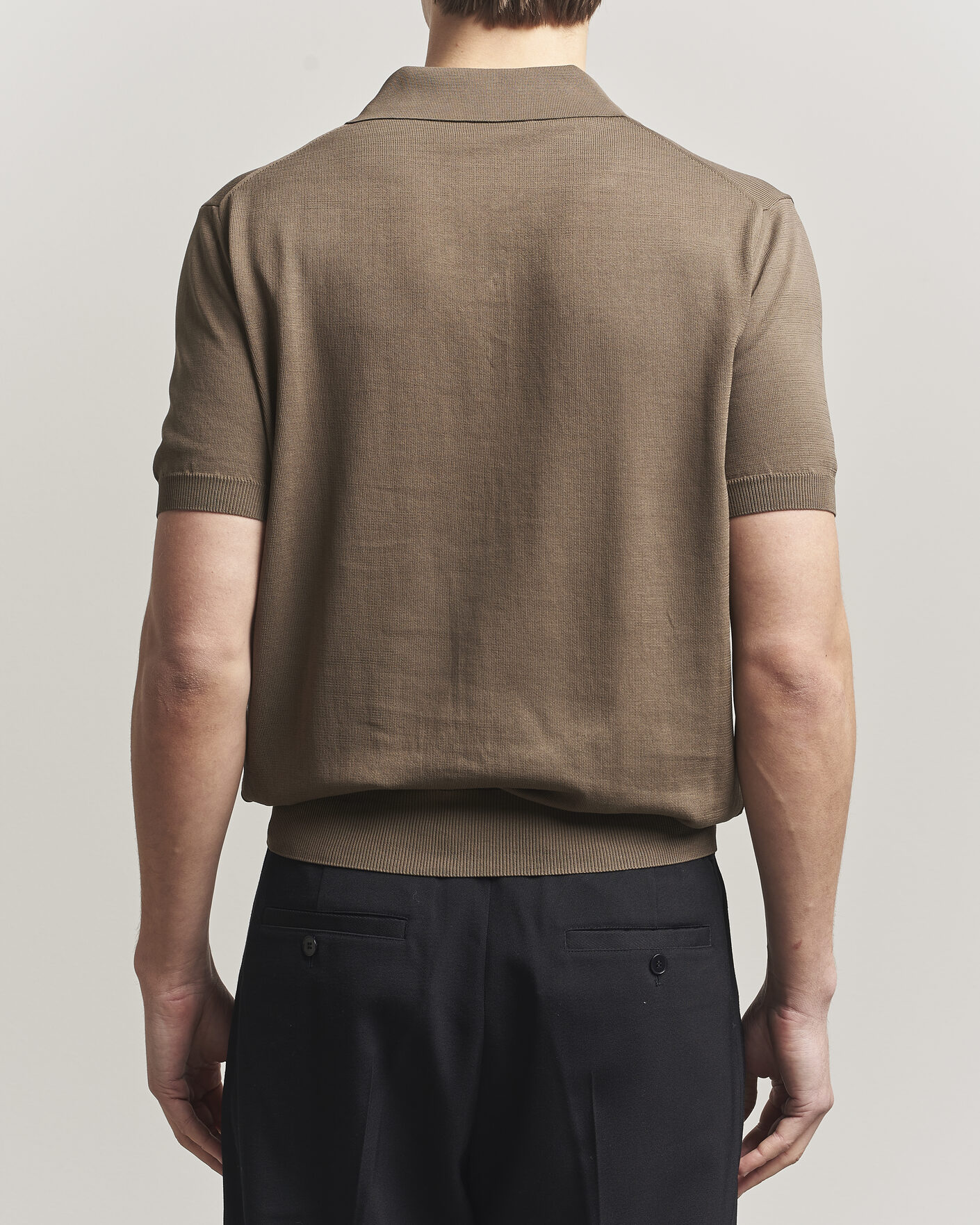Heren | Polo's | Canali | Cotton Short Sleeve Polo Brown