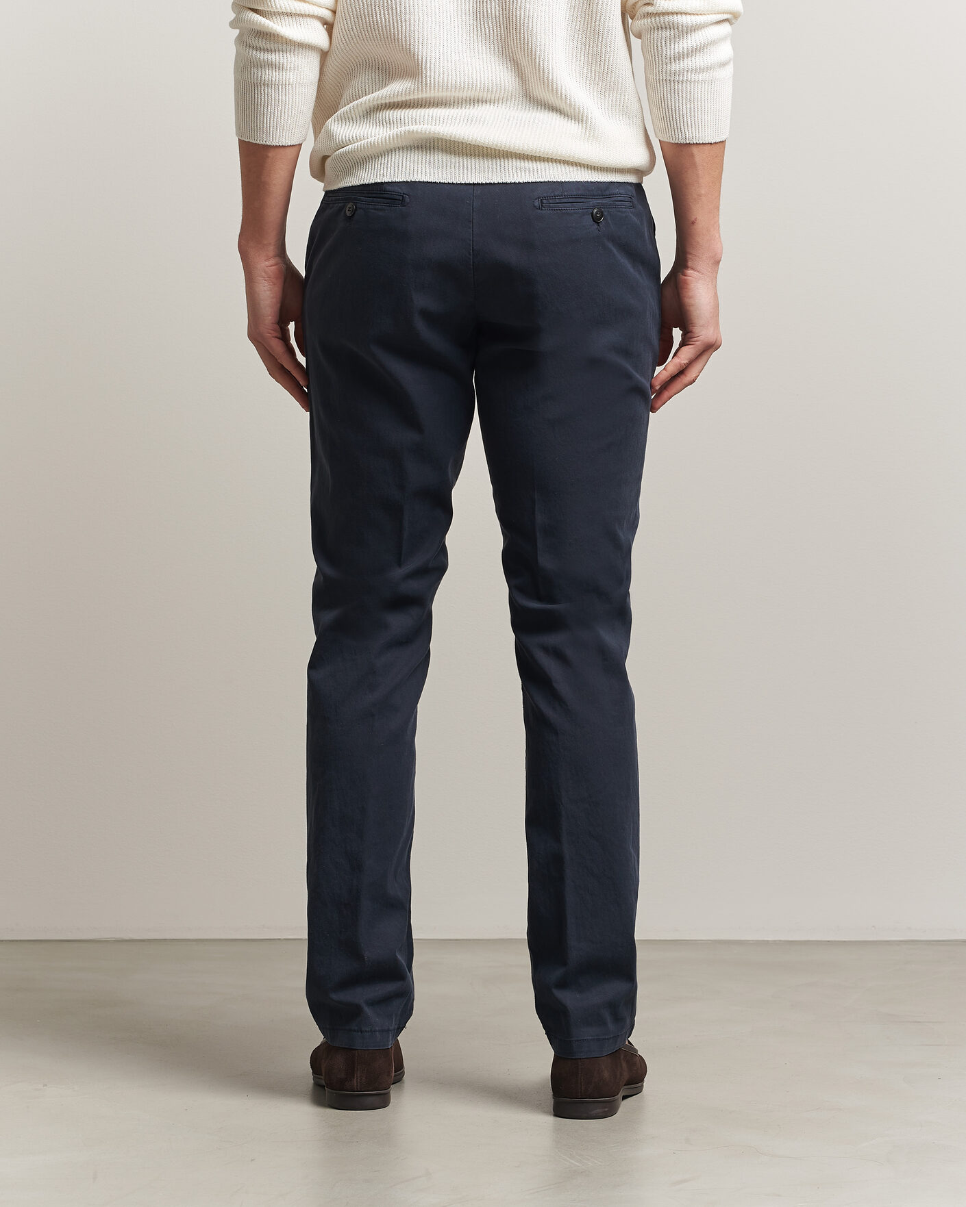 Heren | Broeken | Canali | Regular Fit Cotton/Stretch Chinos Navy