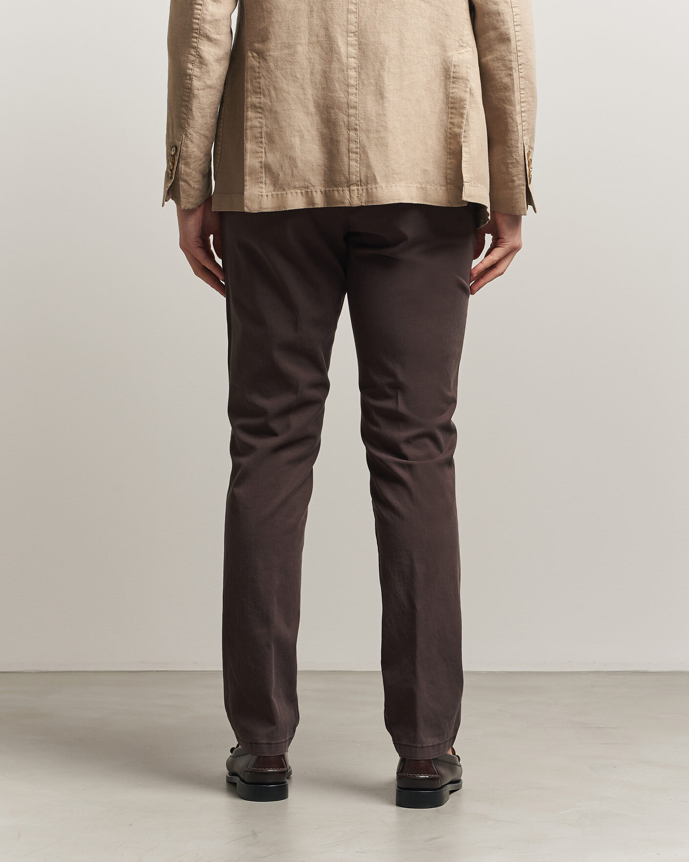 Heren | Broeken | Canali | Regular Fit Cotton/Stretch Chinos Dark Brown