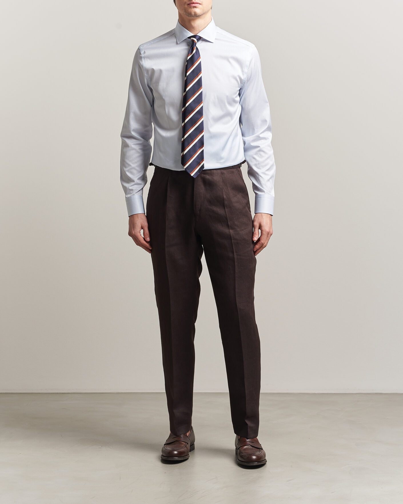 Heren | Overhemden | Canali | Slim Fit Impeccabile Shirt Light Blue Stripe