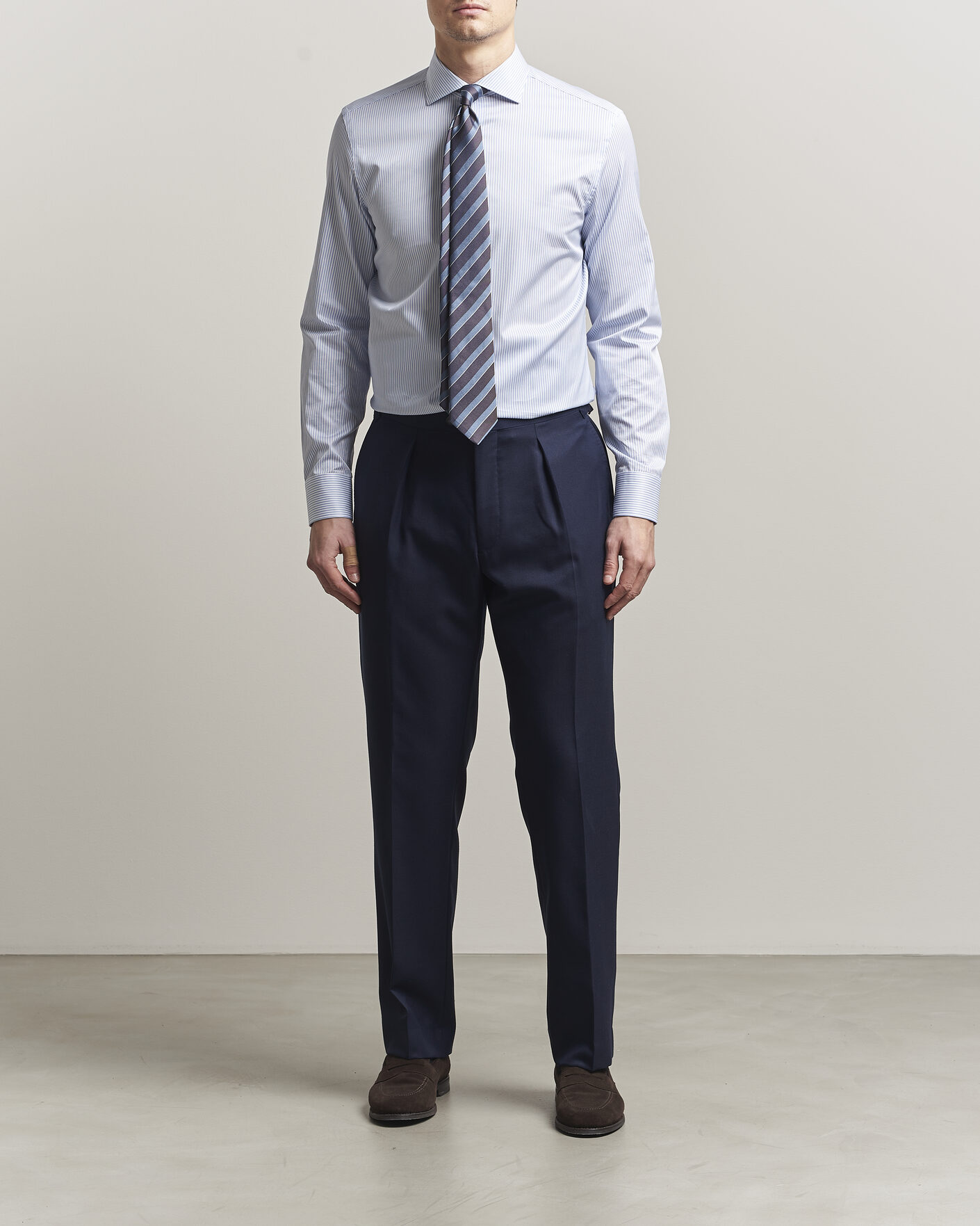 Heren | Overhemden | Canali | Slim Fit Impeccabile Shirt Blue Stripe
