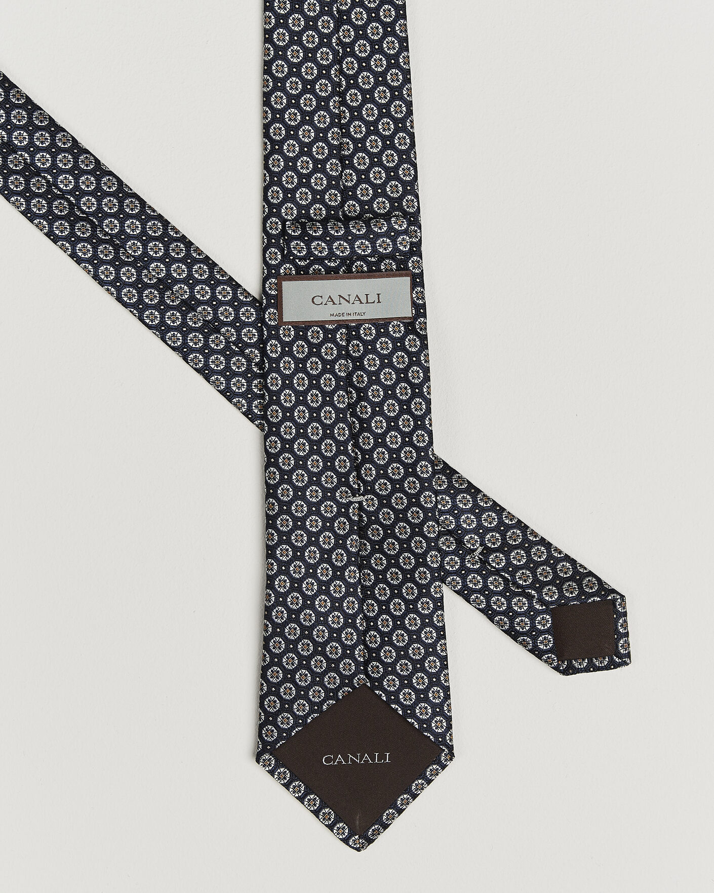 Heren | Stropdassen | Canali | Jacquard Flower Silk Tie Navy