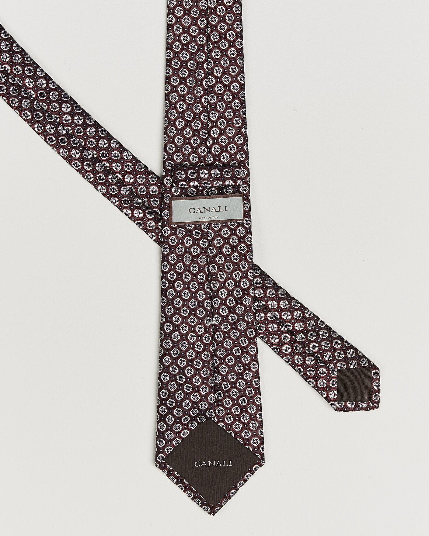 Heren | Stropdassen | Canali | Jacquard Flower Silk Tie Burgundy
