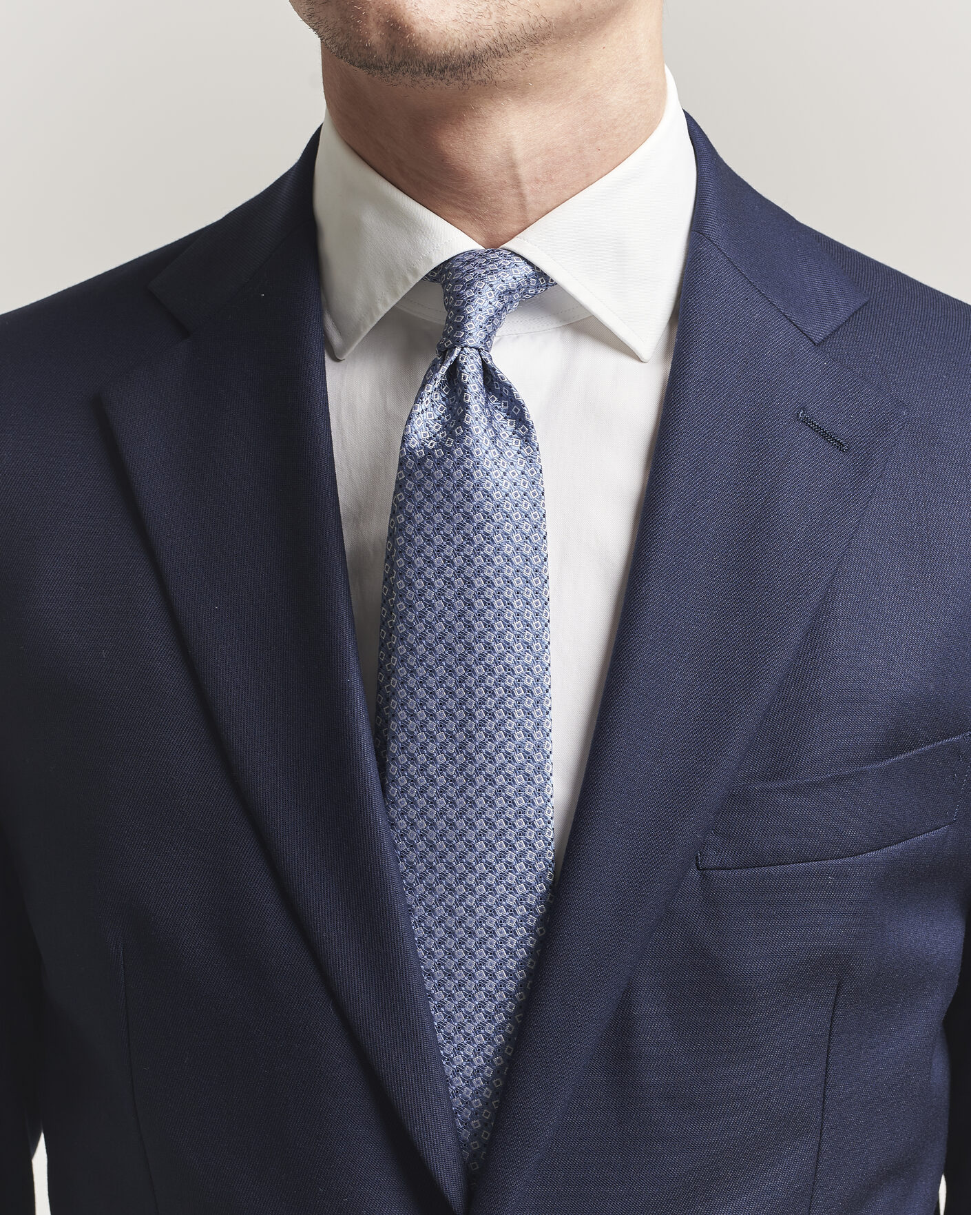 Heren | Stropdassen | Canali | Micro Structure Silk Tie Light Blue