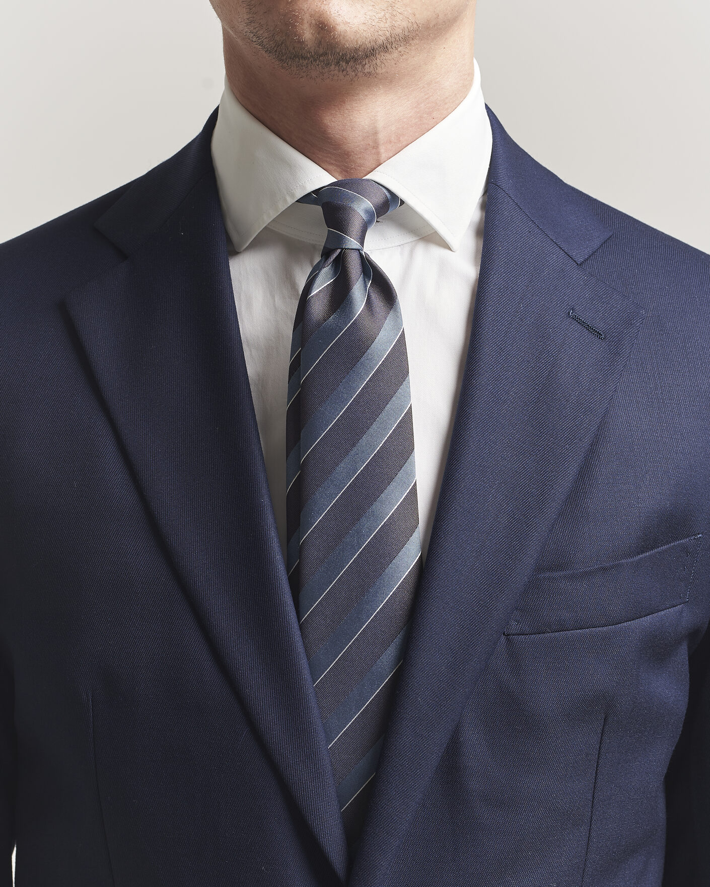 Heren | Stropdassen | Canali | Regimental Stripe Silk Tie Brown/Blue
