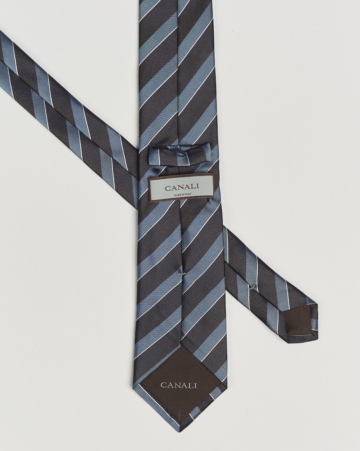 Heren | Stropdassen | Canali | Regimental Stripe Silk Tie Brown/Blue