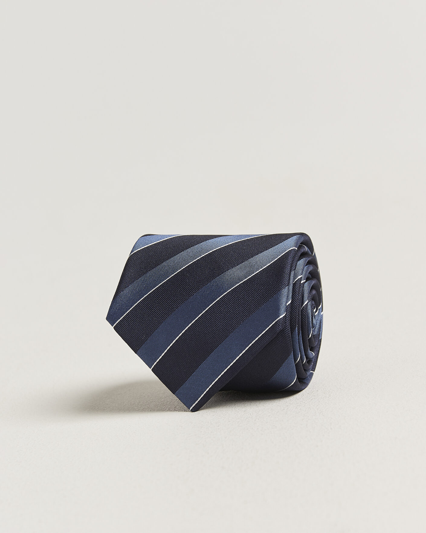 Heren | Stropdassen | Canali | Regimental Stripe Silk Tie Navy/Blue