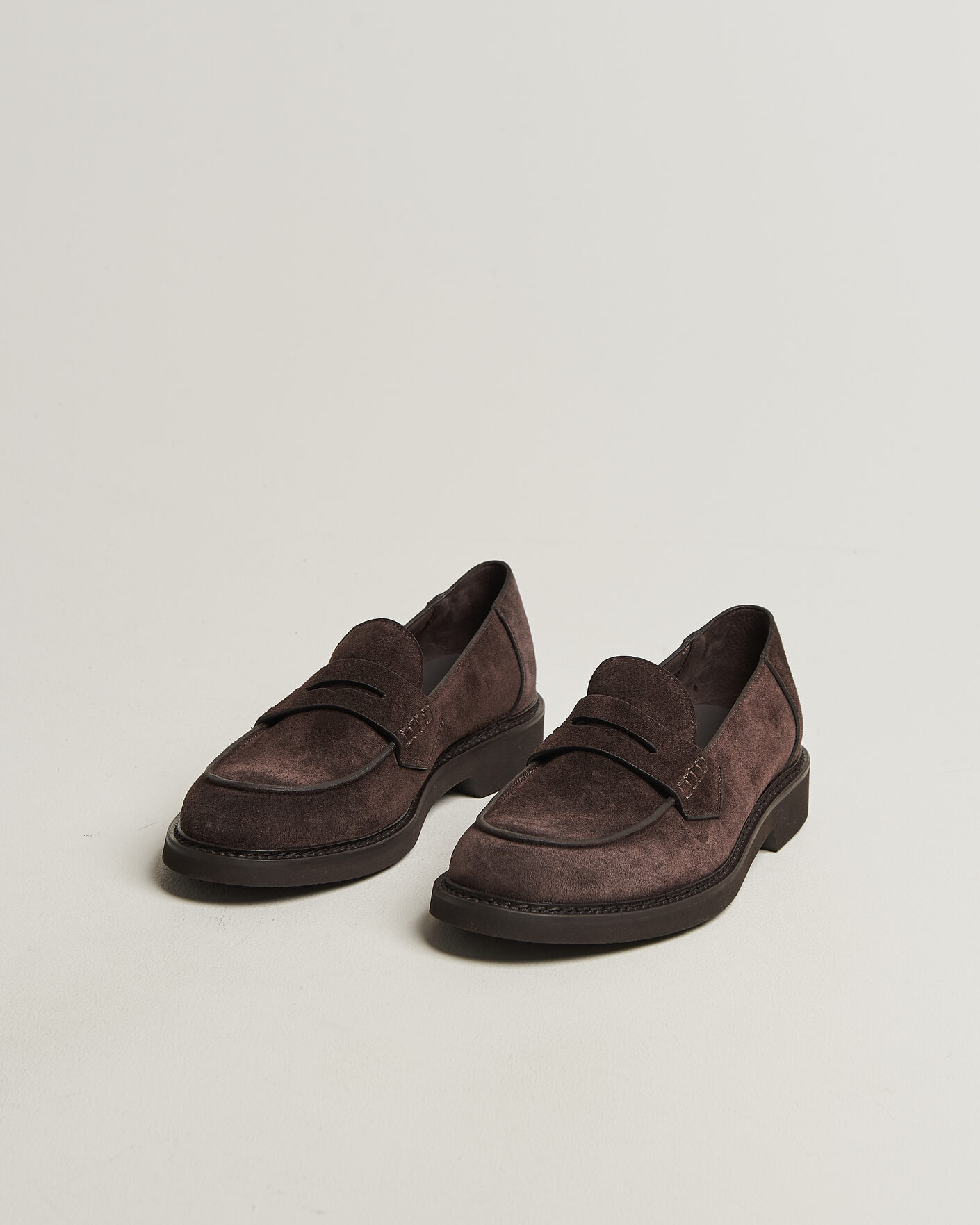 Heren | Instappers | Canali | Penny Loafers Dark Brown Suede