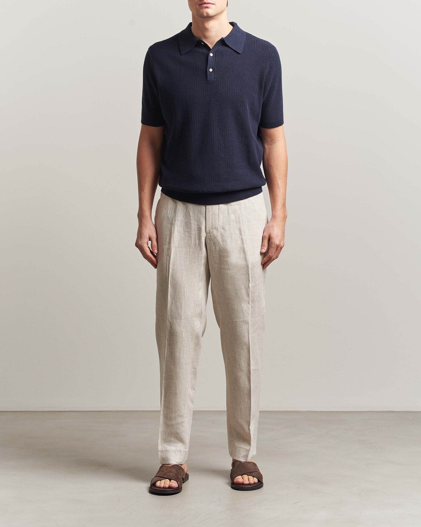 Heren | Broeken | J.Lindeberg | Soren Drape Linen Pants Moonbeam