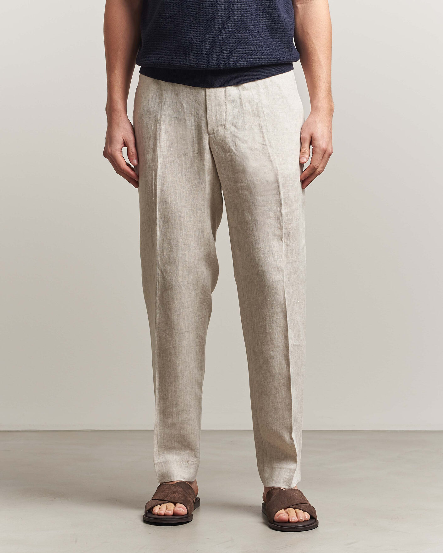 Heren | Broeken | J.Lindeberg | Soren Drape Linen Pants Moonbeam
