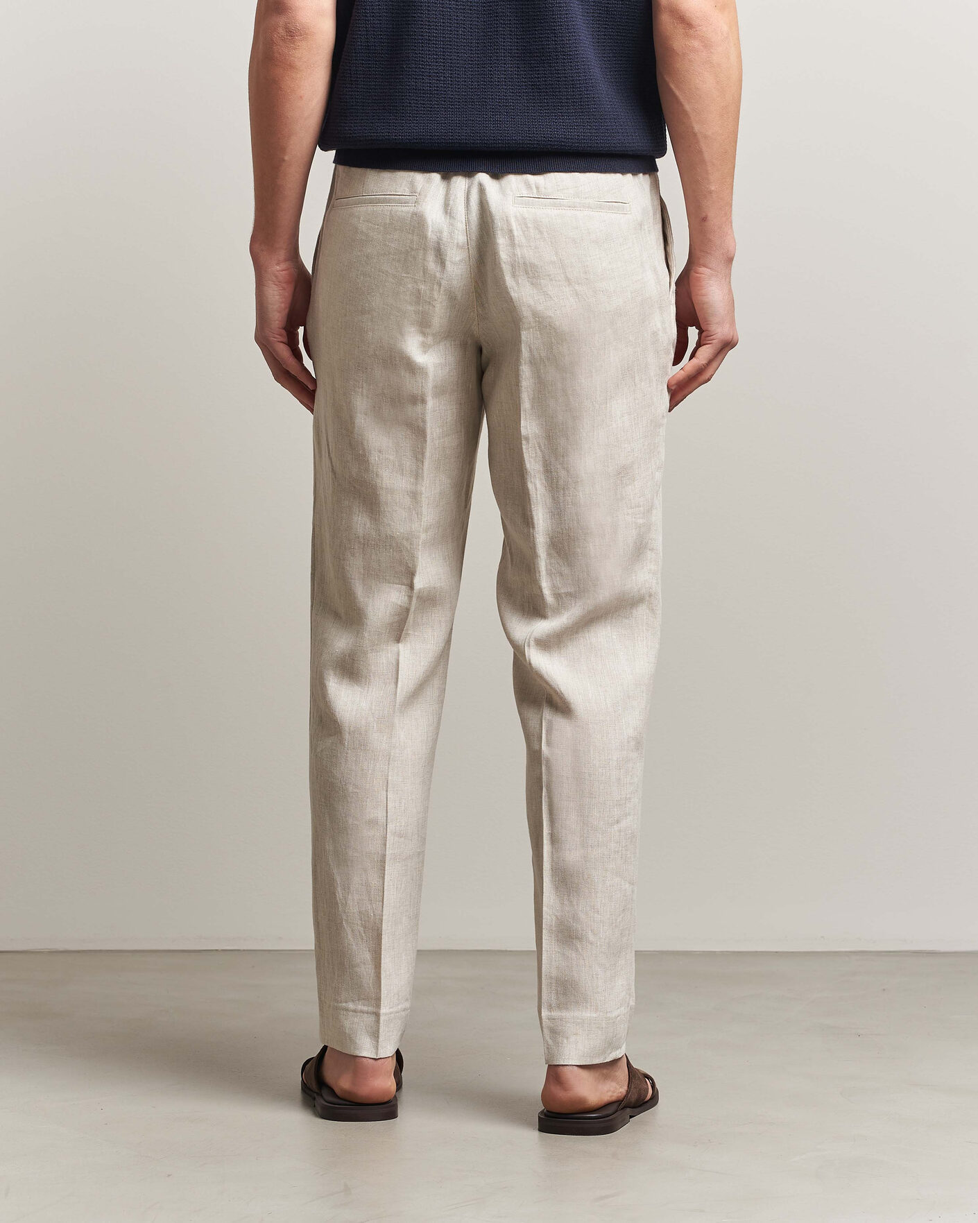 Heren | Broeken | J.Lindeberg | Soren Drape Linen Pants Moonbeam