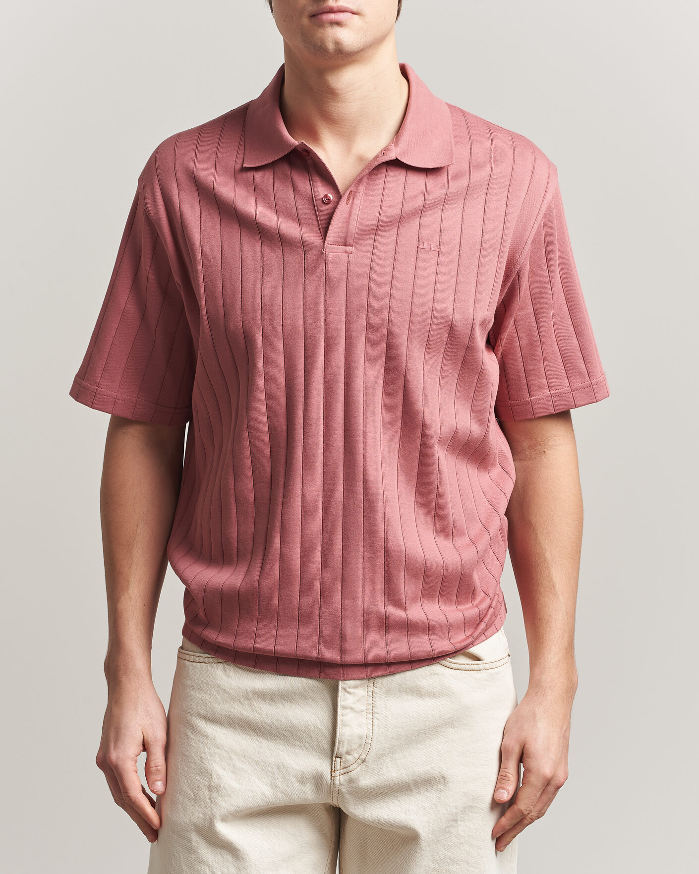 Heren | Polo's | J.Lindeberg | Simon Striped Polo Withered Rose