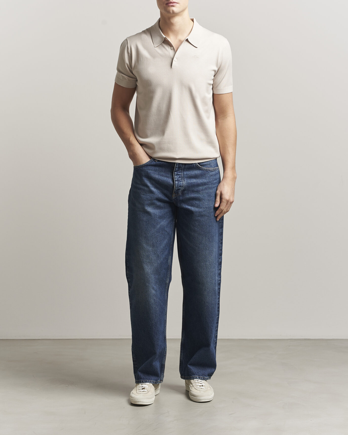 Heren | Polo's | J.Lindeberg | Ridge Knitted Polo Moonbeam