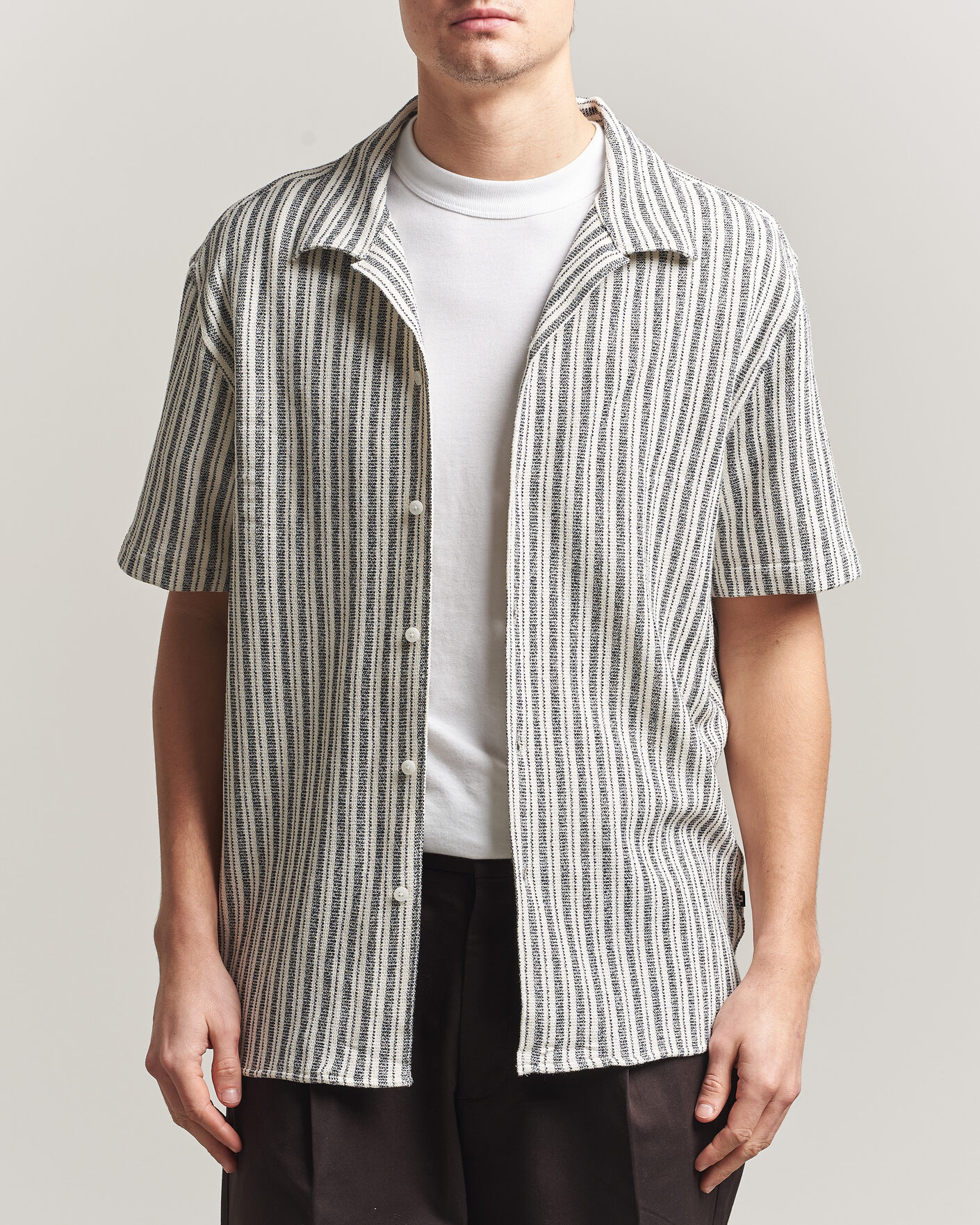 Heren | Overhemden | J.Lindeberg | Elio Structure Resort Shirt JL Navy