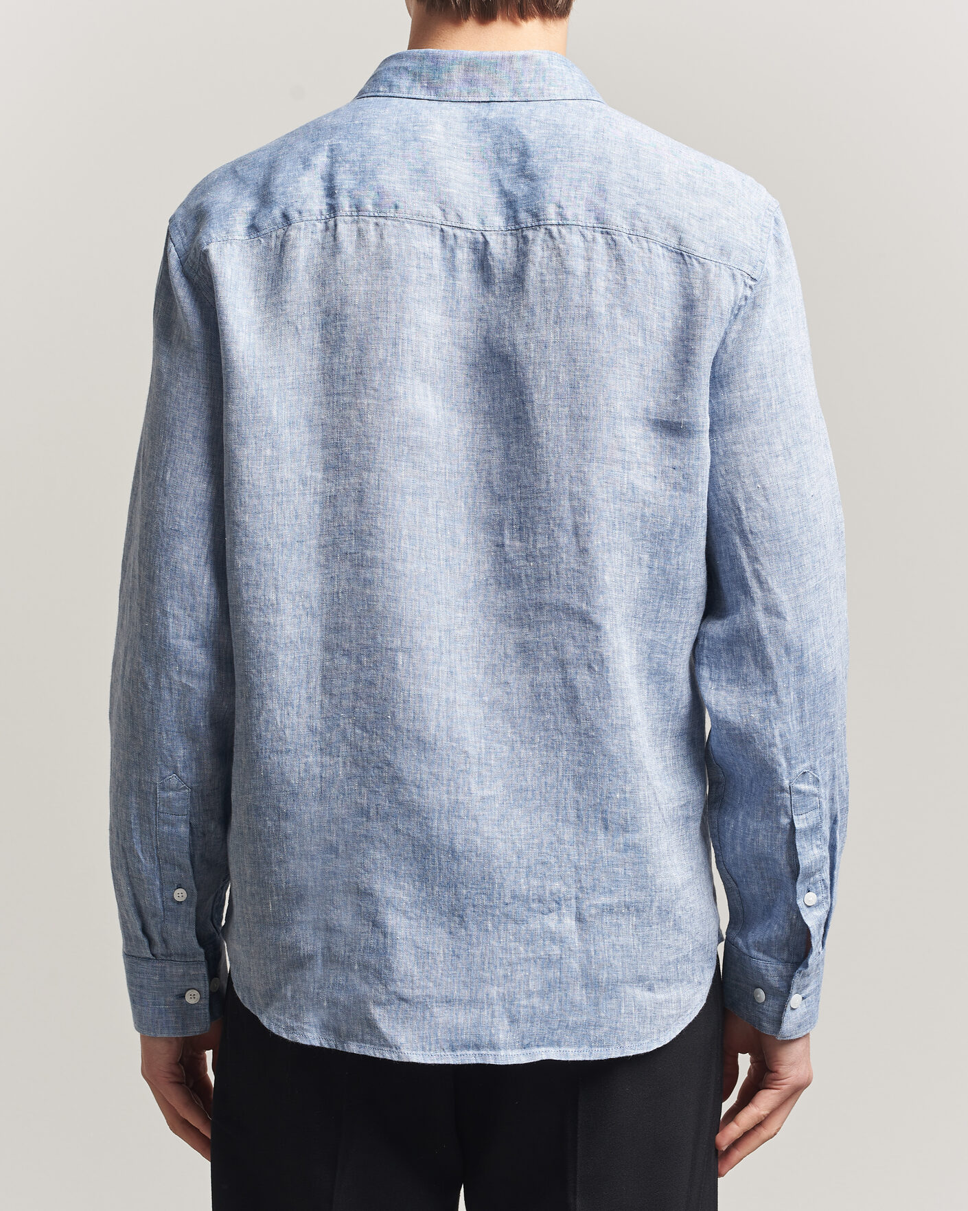 Heren | Overhemden | J.Lindeberg | Marlon Linen Melange Shirt Federal Blue