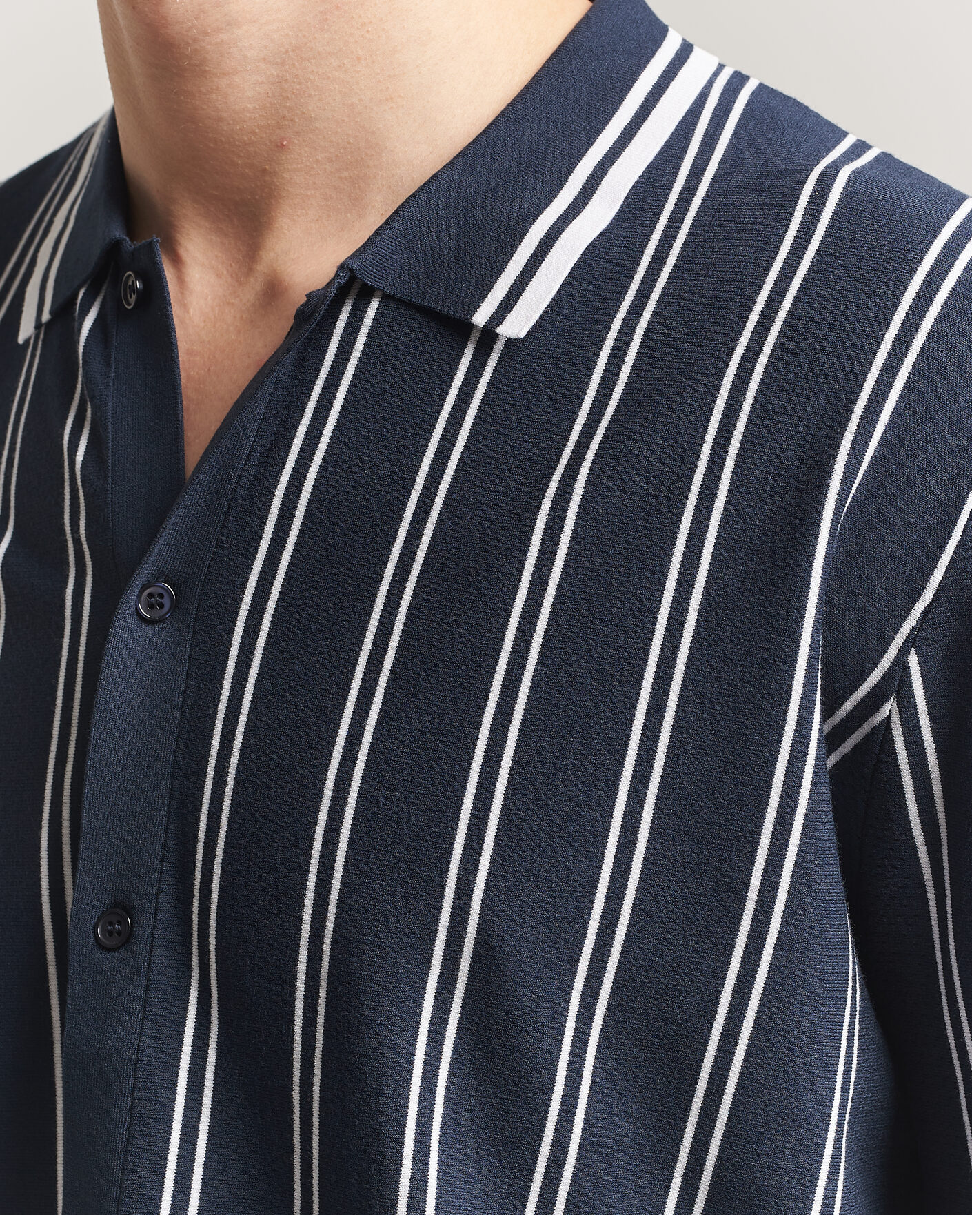 Heren | Overhemden | J.Lindeberg | Rue Knit Short Sleeve Shirt JL Navy