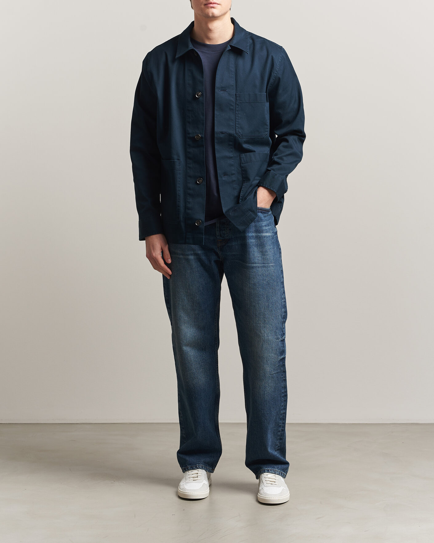 Heren | Overhemden | J.Lindeberg | Easton Cotton Overshirt JL Navy