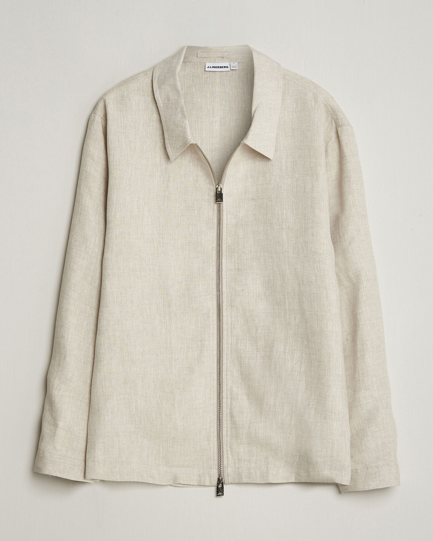 Heren | Overhemden | J.Lindeberg | Julius Drape Linen Overshirt Moonbeam