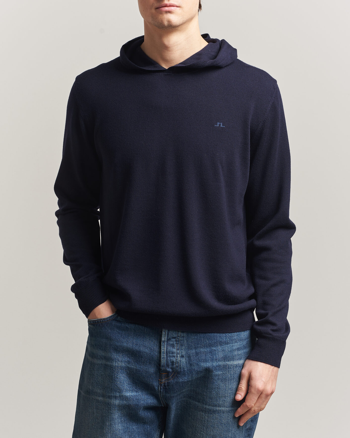 Heren | Truien | J.Lindeberg | Karl Merino Hoodie JL Navy