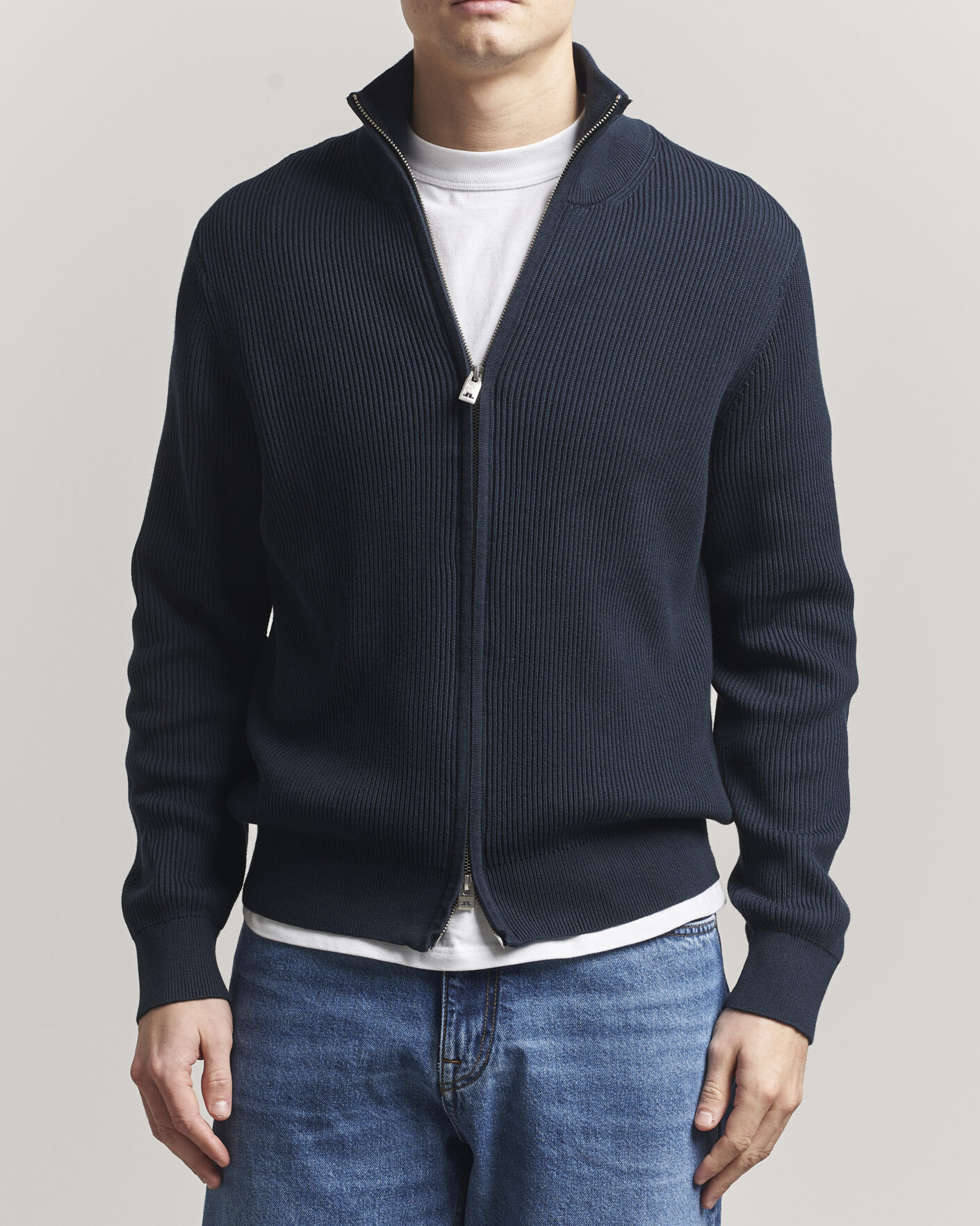 Heren | Truien | J.Lindeberg | Alexis Full Zip Cardigan JL Navy