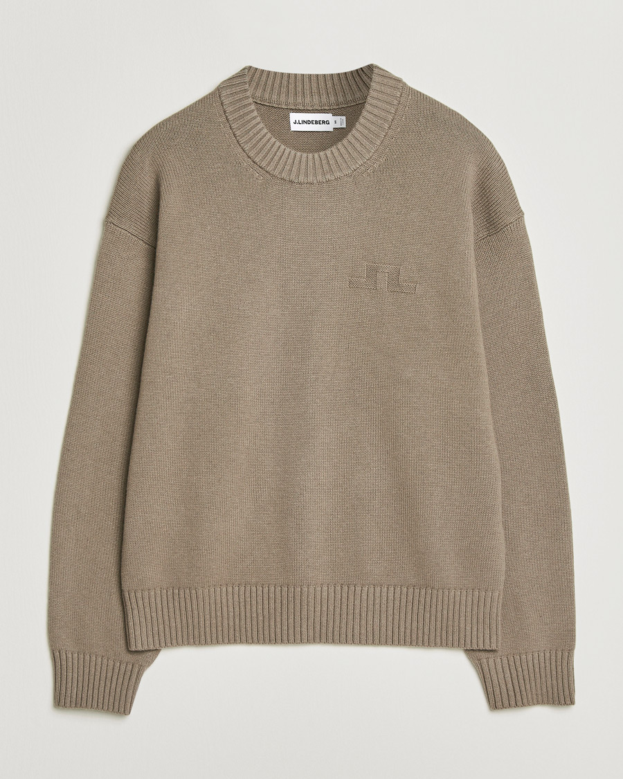 Heren | Truien | J.Lindeberg | Eddy Cotton Wool Crew Neck Brindle