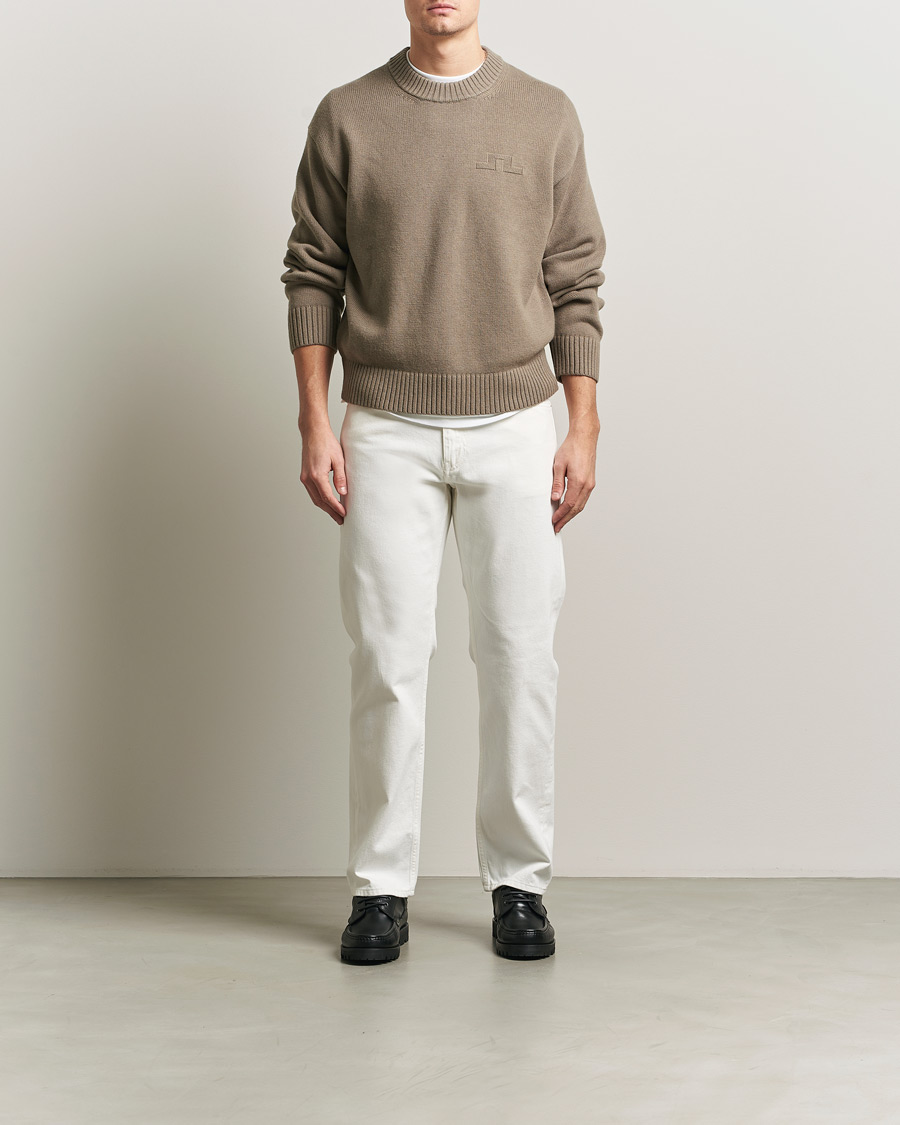 Heren | Truien | J.Lindeberg | Eddy Cotton Wool Crew Neck Brindle