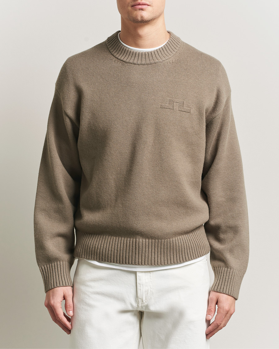 Heren | Truien | J.Lindeberg | Eddy Cotton Wool Crew Neck Brindle