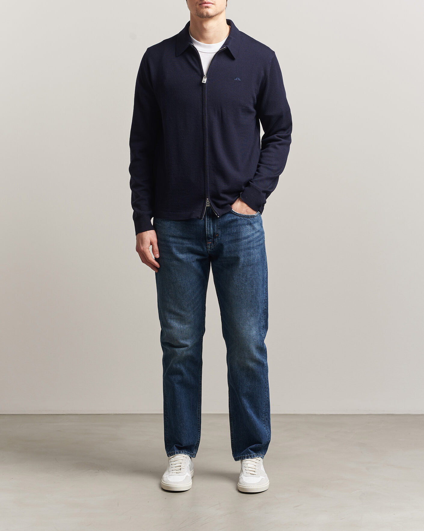Heren | Truien | J.Lindeberg | Kaleb Merino Cardigan JL Navy