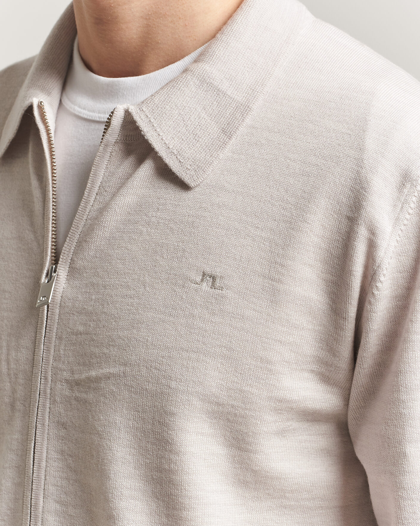 Heren | Truien | J.Lindeberg | Kaleb Merino Cardigan Moonbeam Melange