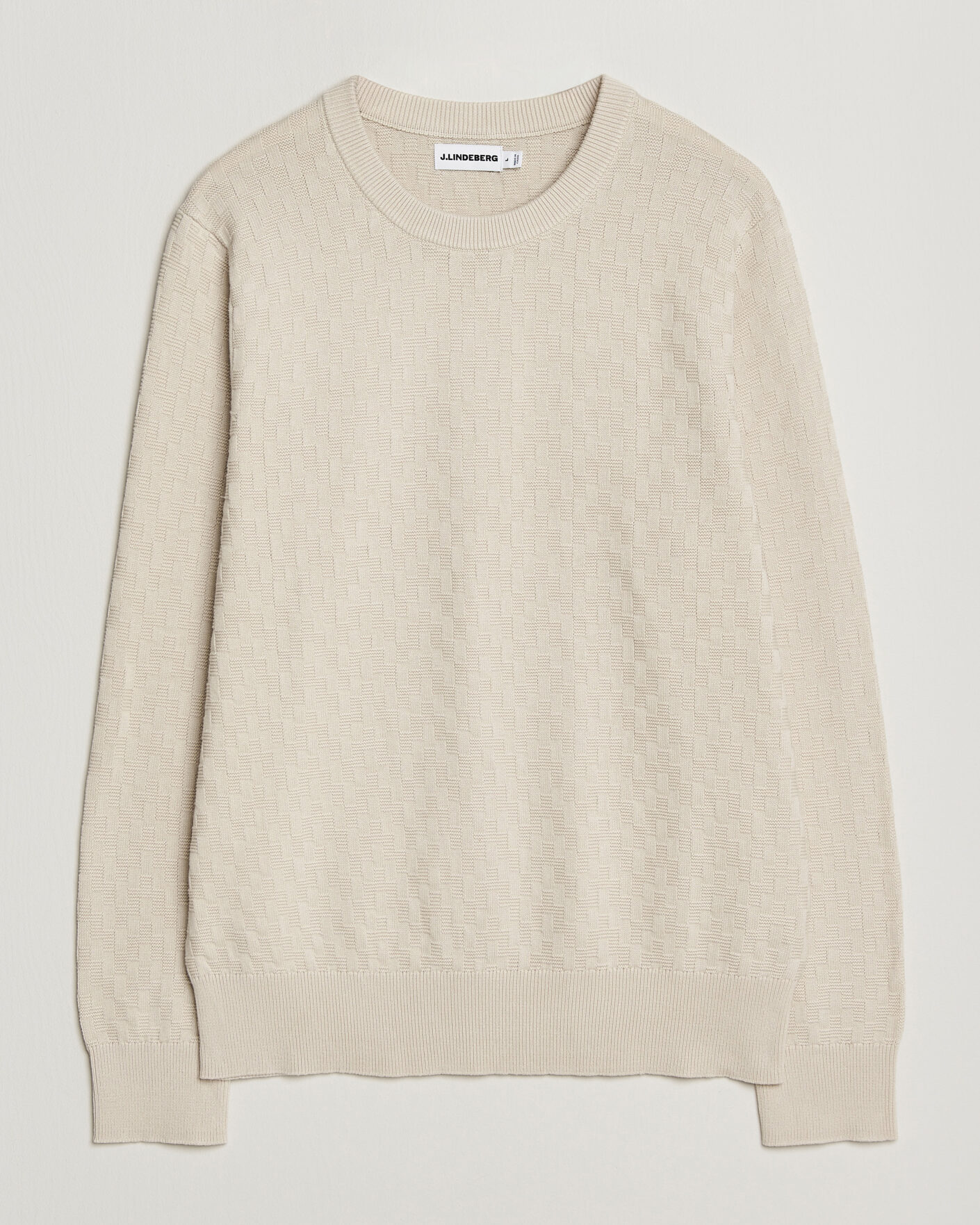 Heren | Truien | J.Lindeberg | Arthur Knit Cotton Sweater Moonbeam