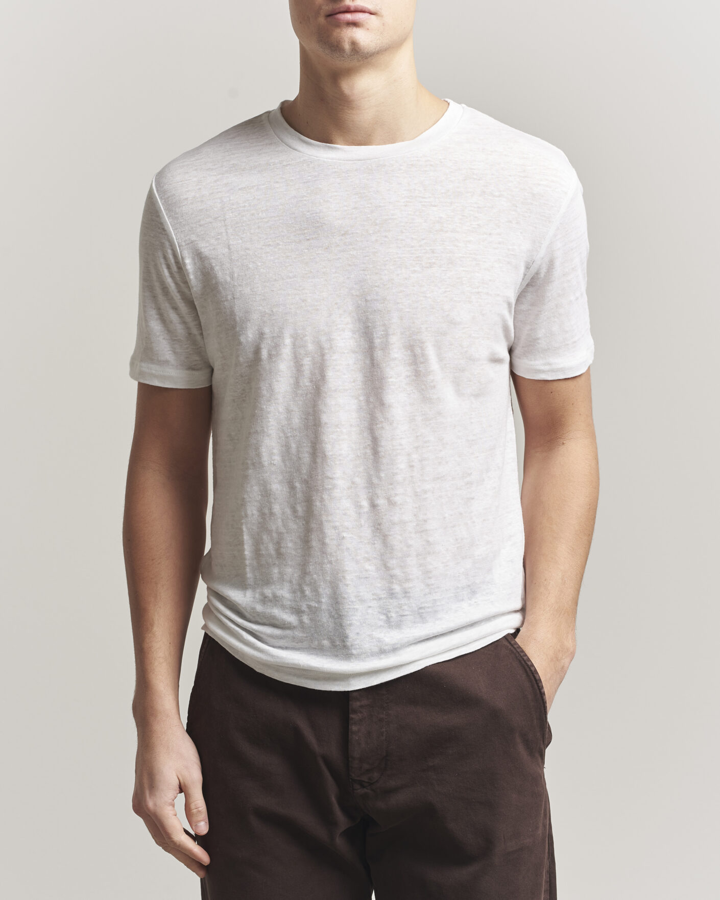 Heren | T-shirts | J.Lindeberg | Coma Linen T-Shirt White
