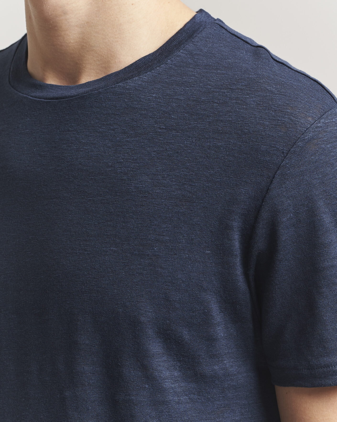 Heren | T-shirts | J.Lindeberg | Coma Linen T-Shirt JL Navy