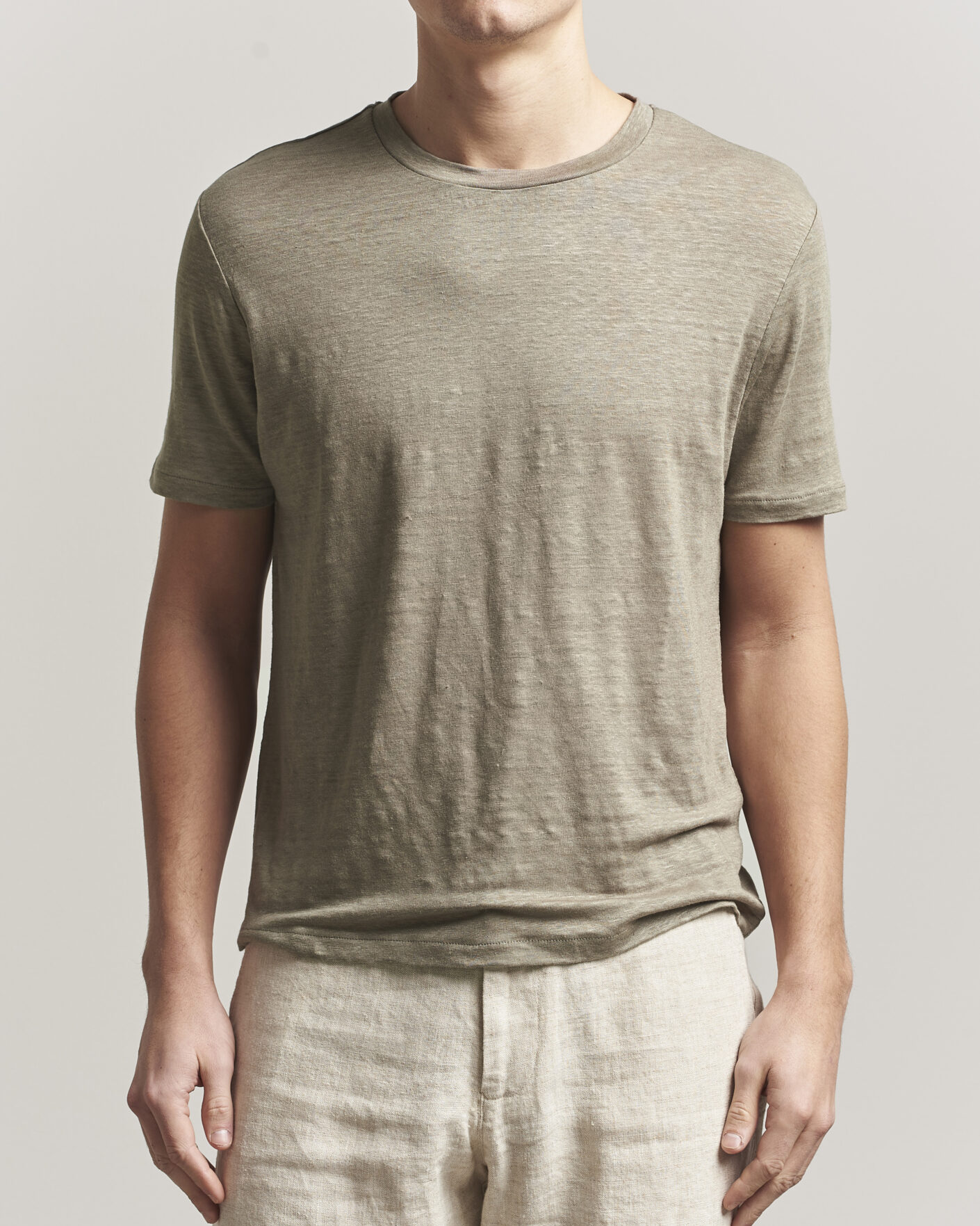 Heren | T-shirts | J.Lindeberg | Coma Linen T-Shirt Brindle