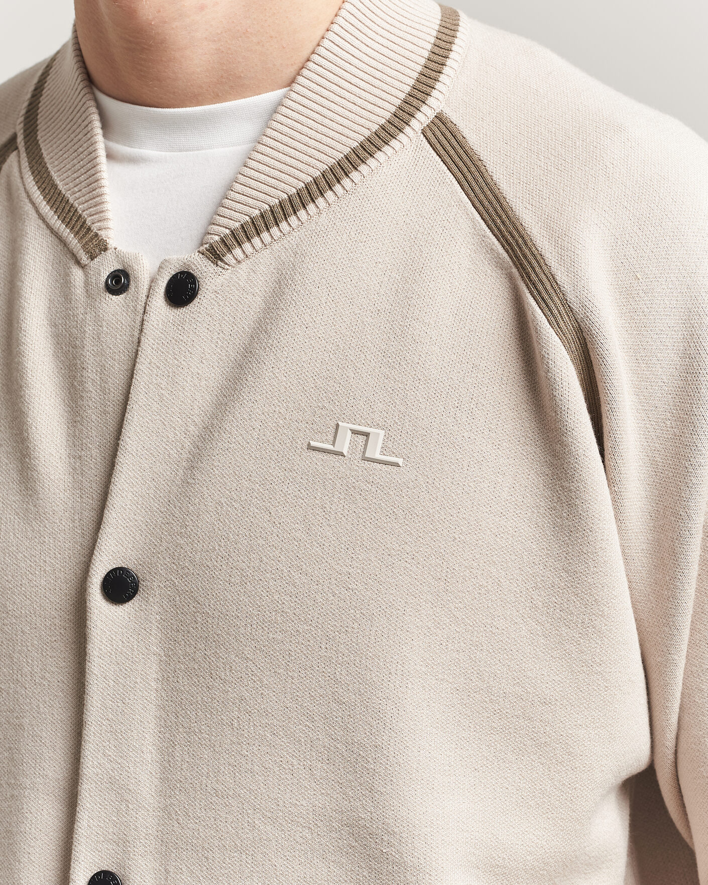 Heren | Jassen | J.Lindeberg | Stanley Jacquard Knit Bomber Moonbeam