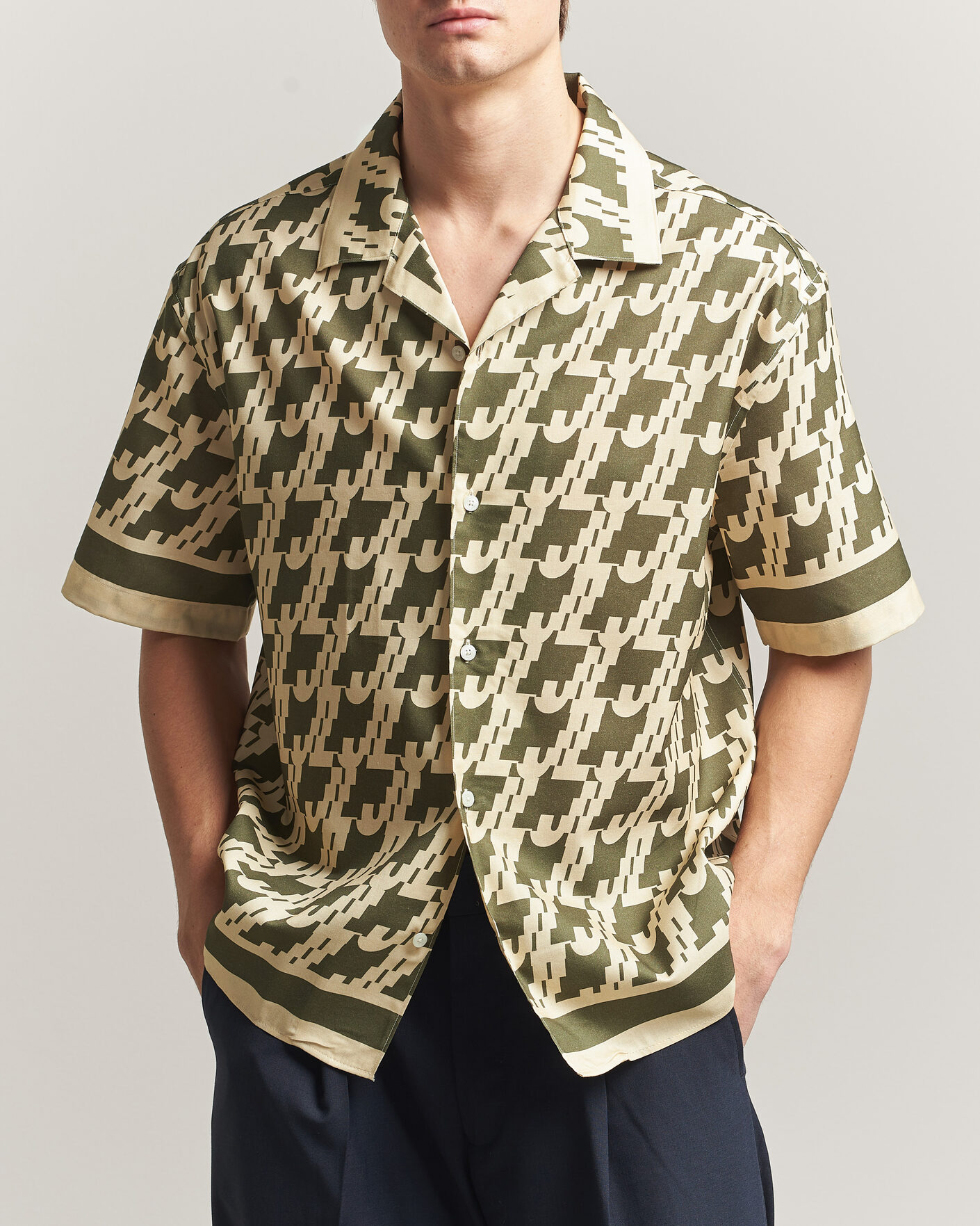 Heren | Overhemden | J.Lindeberg | Ellis Border Resort Shirt Glitch Kalamata