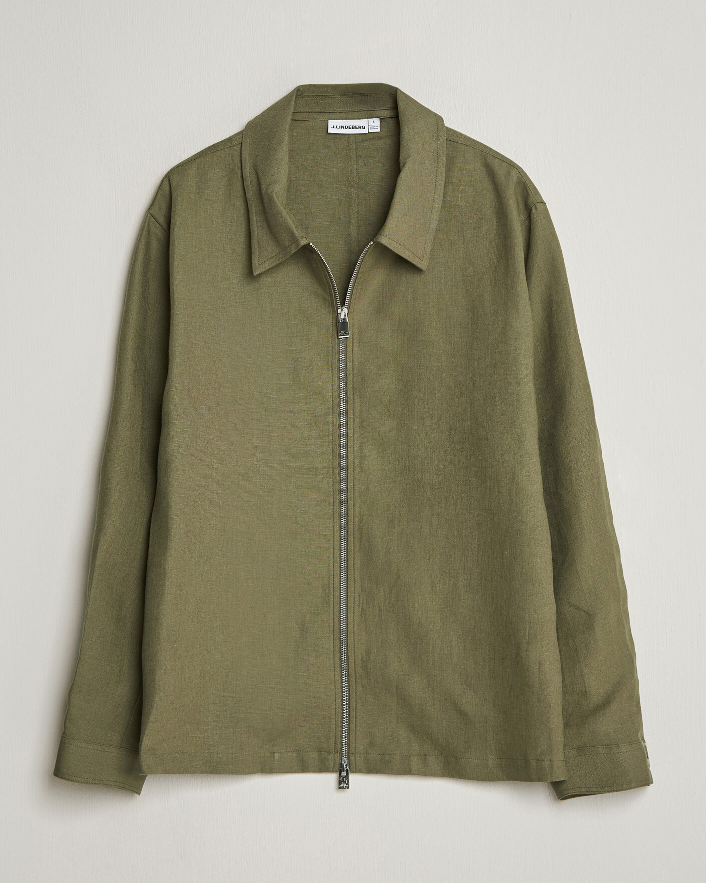 Heren | Overhemden | J.Lindeberg | Julius Drape Linen Overshirt Kalamata