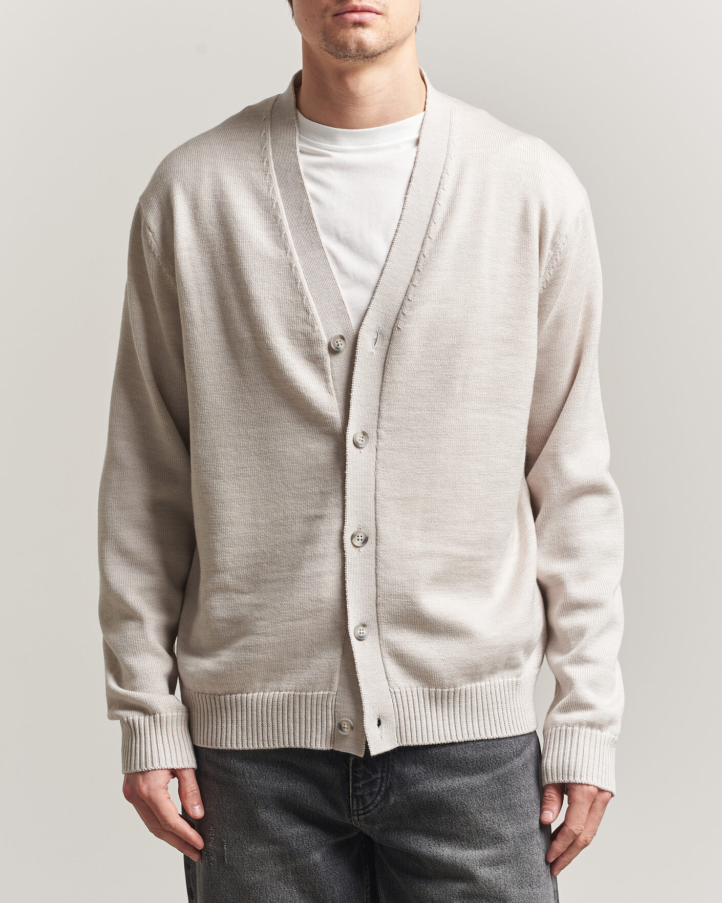 Heren | Truien | J.Lindeberg | Jared Merino Cardigan Moonbeam Melange