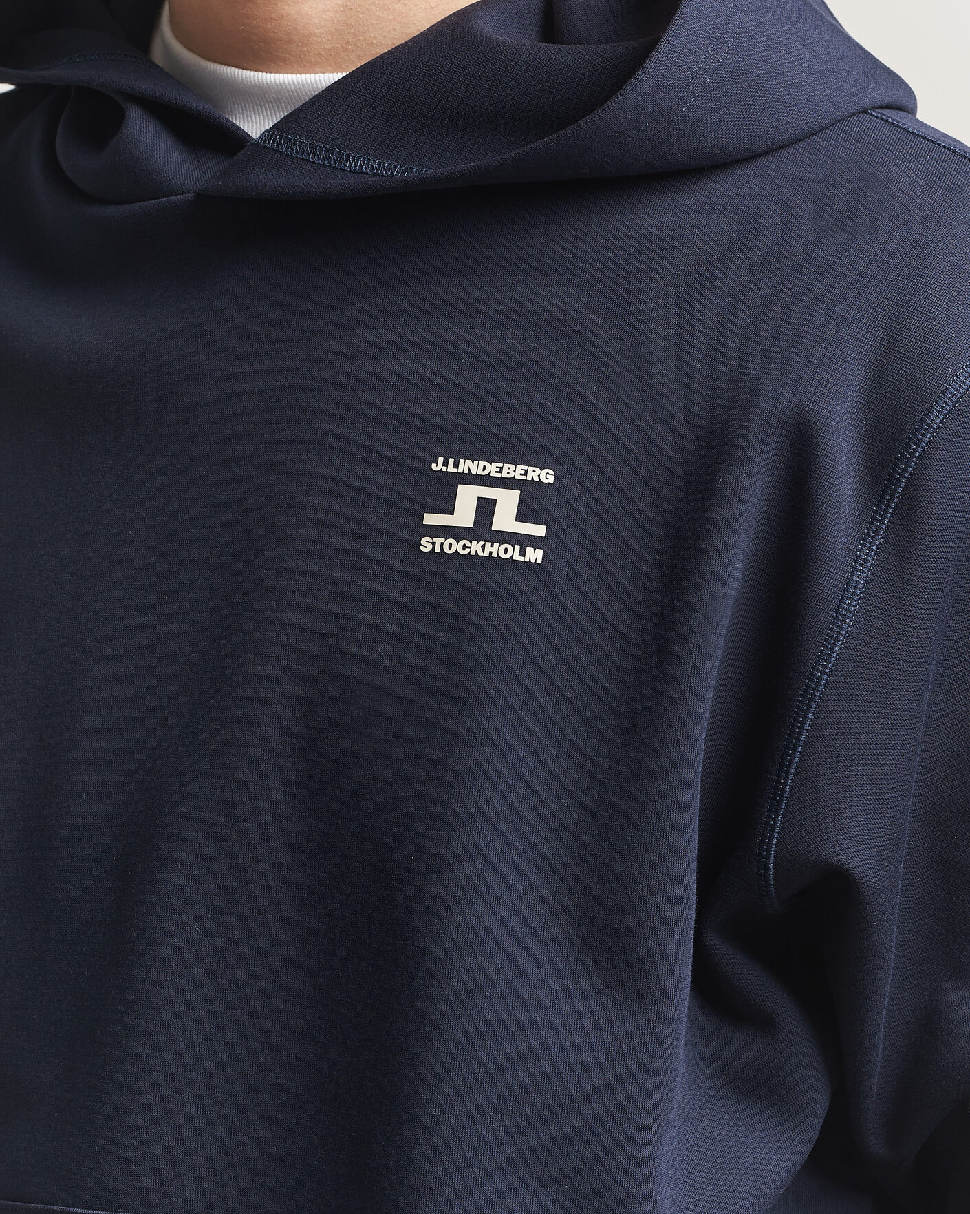 Heren | Truien | J.Lindeberg | Club Printed Hoodie JL Navy