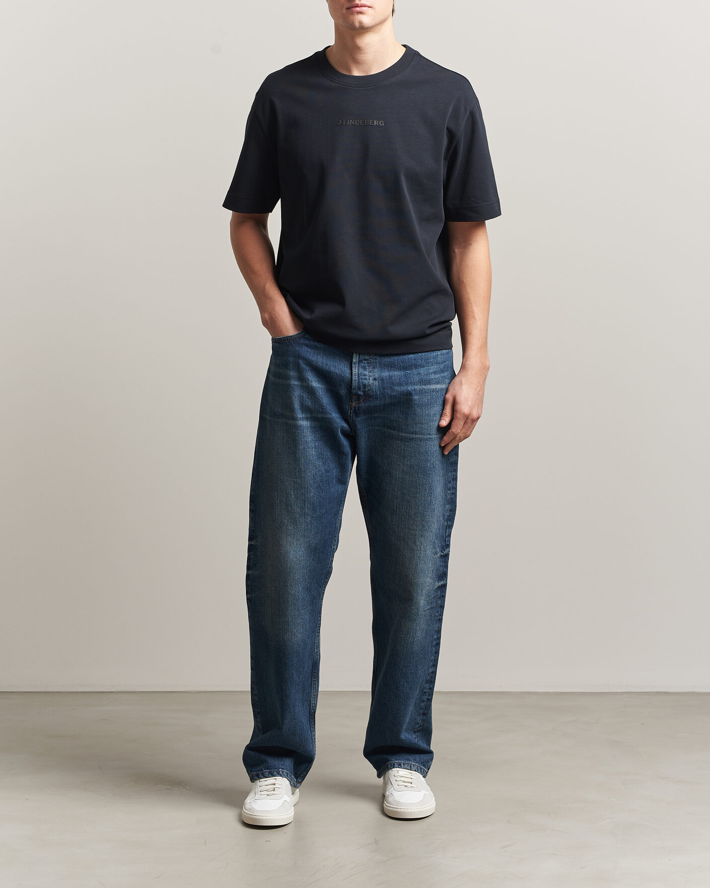 Heren | T-shirts | J.Lindeberg | Hale Heavy Logo T-Shirt Black